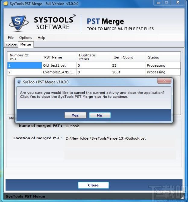 SysTools PST Merge下载,PST文件合并工具,PST文件合并